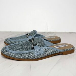 Steve Madden Kordyn Horsebit Blue Slip On Mule 8 1/2 M
